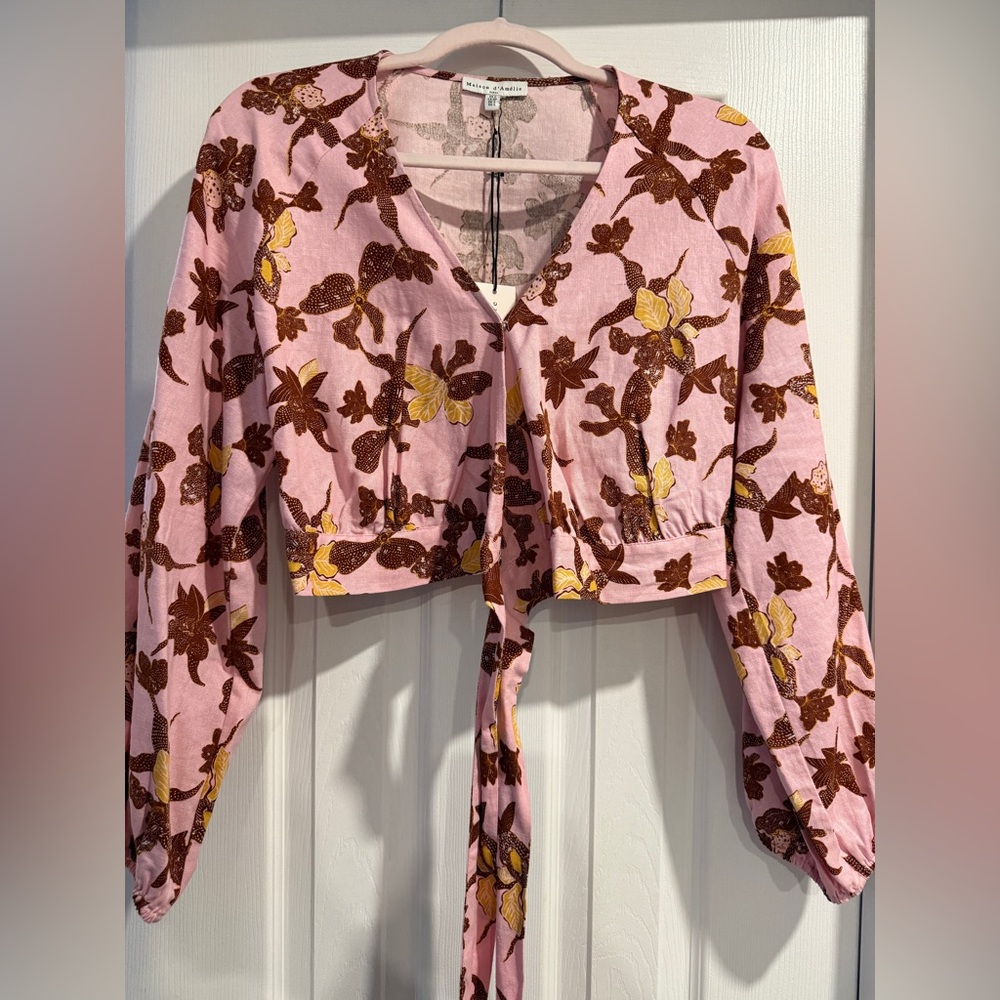 Maison d’Amelie Wrap Tie-Front Top